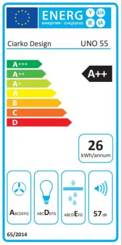 MONNO Uno 55 cm beépíthető páraelszívó, fekete üveg