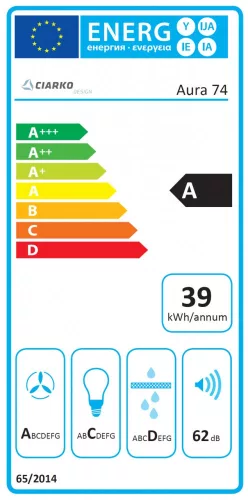 MONNO Aura Black 74 cm beépíthető páraelszívó, fekete üveg