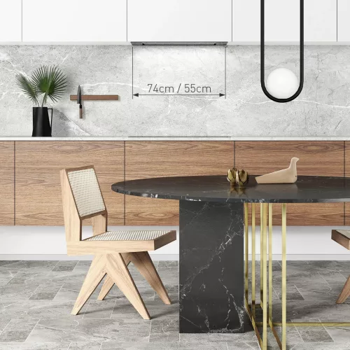 MONNO Aura Black 74 cm beépíthető páraelszívó, fekete üveg