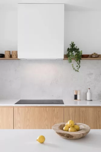 MONNO Aura White 74 cm beépíthető páraelszívó, fehér üveg
