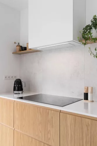 MONNO Aura White 74 cm beépíthető páraelszívó, fehér üveg