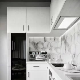   MONNO Su Mini White 74 cm beépíthető páraelszívó, fehér üveg