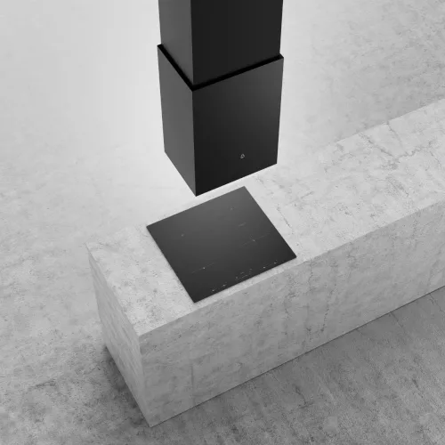 MONNO Cube W Black sziget páraelszívó, 40x30 cm, érintésmentes vezérlés, fekete