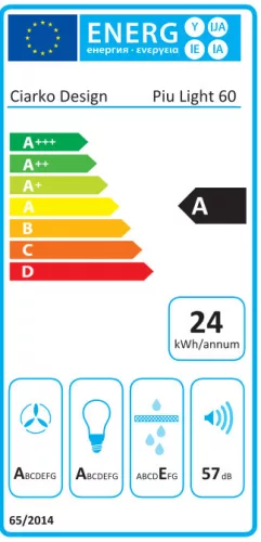 MONNO Piu Light Black 60 függesztett sziget páraelszívó, 60 cm, érintésmentes vezérlés, fekete