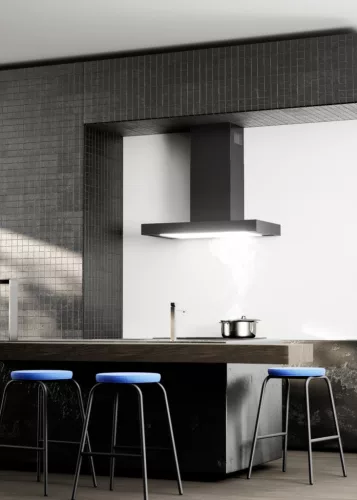 MONNO T-Light Black 60 fali páraelszívó, 60 cm, fekete