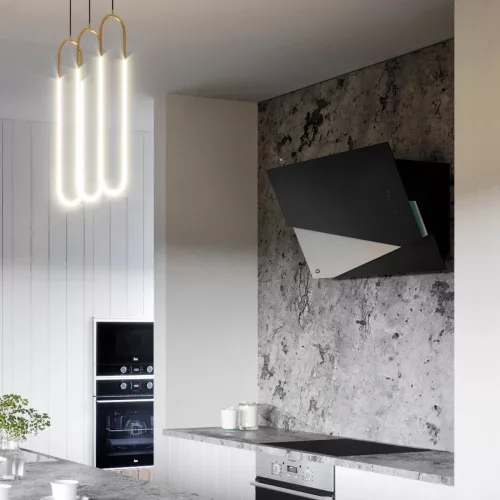 MONNO Trio fali páraelszívó, 90 cm, fekete/inox