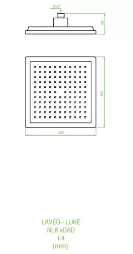 LAVEO LUKE zuhany (220x220 mm), ABS, fekete