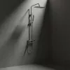 LAVEO TORES zuhanyszett csappal, egyfunkciós felső zuhany,  vízkőtaszító felület, grafit
