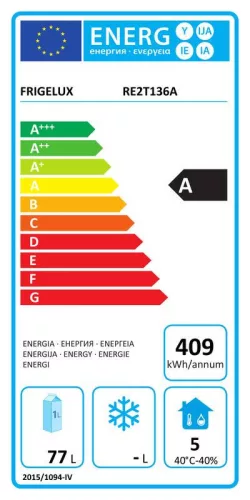 FrigaluX Kültéri inox hűtő RE2T136A pult alá építhető és szabadonálló, 77 L
