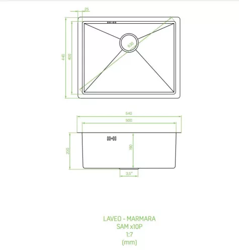 Laveo MARMARA inox szürke mosogató