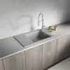 Laveo PIONIER minicsepptálcás szürke mosogató automata dugókiemelős, helytakarékos szifonnal