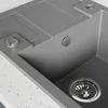 Laveo PIONIER minicsepptálcás vulkánszürke mosogató automata dugókiemelős, helytakarékos szifonnal