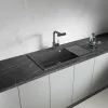 LAVEO TAU 9 nagymedencés mosogató, szemcsés fekete