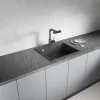 Laveo TAU 6 egymedencés mosogató, szemcsés fekete