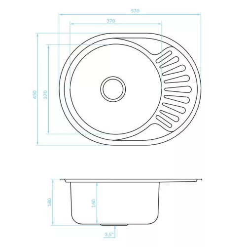 LAVEO NORMAL MINI inox csepptálcás mosogató szifonnal