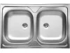 LAVEO LON 50 teletetős kétmedencés inox mosogató szifonnal