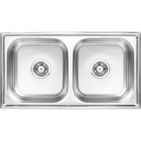 LAVEO STANDARD kétmedencés inox mosogató szifonnal