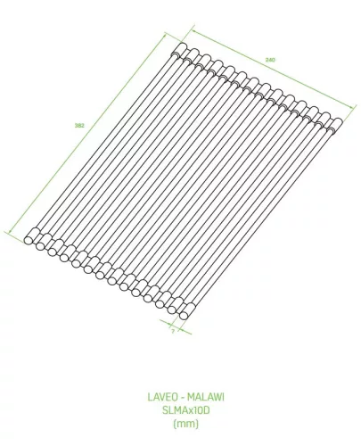 LAVEO MALAWI inox beépíthető mosogató szifonnal, rollmat csepegtetővel, gyümölcsmosóval, mos.szer adagolóval, 50x58x20 cm