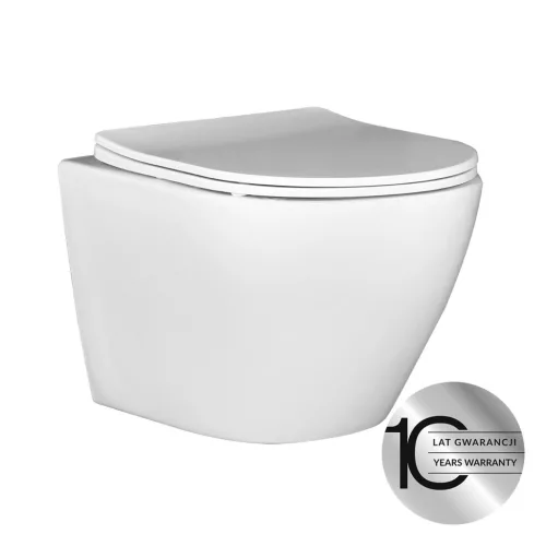 LAVEO AKAN / DESNA WC-szett rejtett fali tartállyal, arany/fekete öblítővel, fali WC-vel, keskeny ülőkével