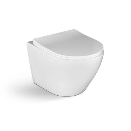 LAVEO AKAN / DESNA WC-szett rejtett fali tartállyal, arany/fekete öblítővel, fali WC-vel, keskeny ülőkével