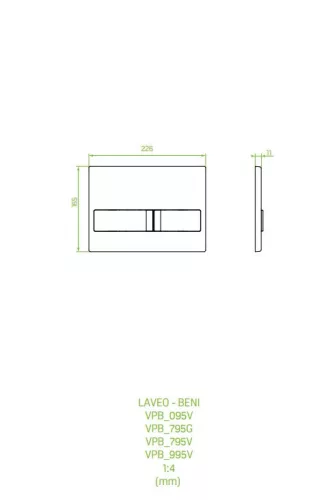 LAVEO BENI öblítő (226x115 mm), fekete
