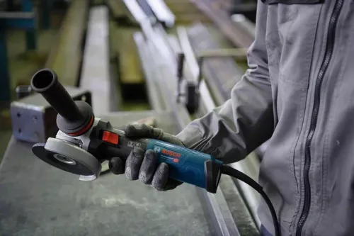 BOSCH 06017D0100 GWS 14-125 S Sarokcsiszoló vibrációcsökkentett kiegészítő fogantyúval
