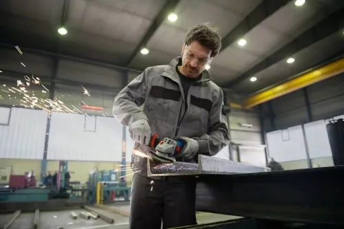 BOSCH 06017D0100 GWS 14-125 S Sarokcsiszoló vibrációcsökkentett kiegészítő fogantyúval