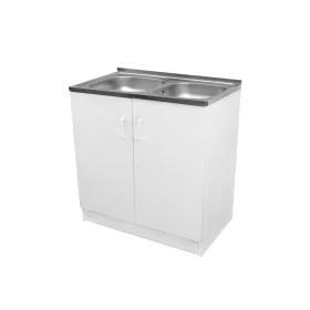   Komplett mosogató szekrény 80x50, nyílóajtós, 2med.tál, fehér front