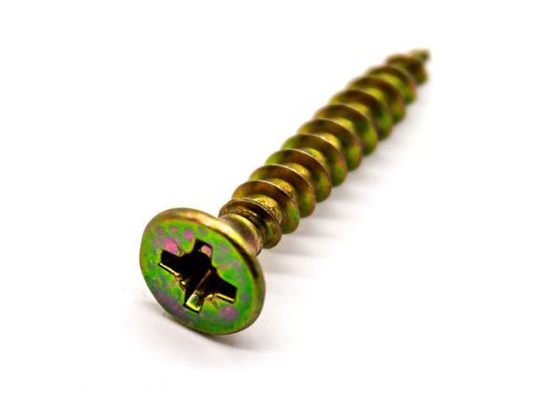 Süllyesztett fejű faforgácslap csavar PZ, sárga 4 x 60 mm