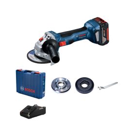   BOSCH Akkus sarokcsiszoló 125 mm GWS 180-LI kofferben (1 X 4,0 Ah akku + gyorstöltő)