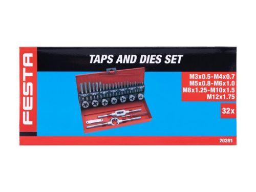 FESTA Menetfúró és metsző készlet (kézi) 32 részes HSS M3-M12-ig