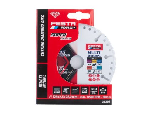 FESTA Univerzális gyémánt vágókorong 125 x 1,8 x 22,2 mm szegmentált