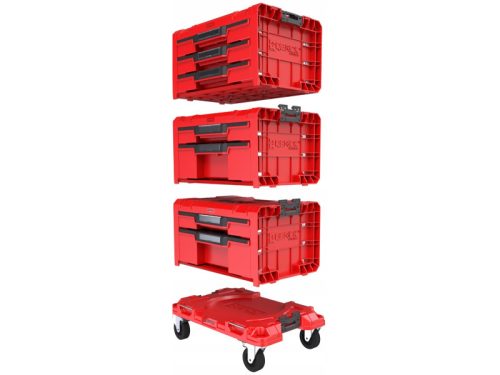 QBRICK SYSTEM PRO Gurulós Fiókos Szerszámosláda 3 Red Ultra HD