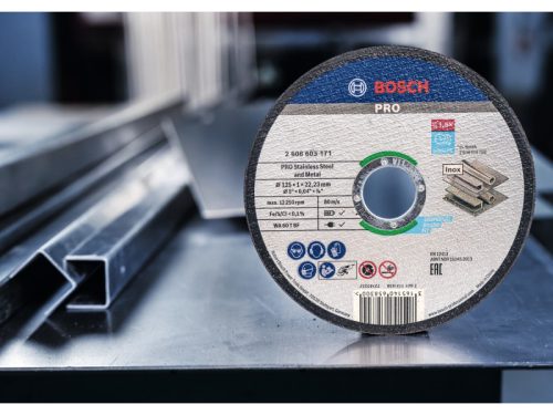BOSCH PRO Vágókorong inox/fémre 115 x 1,0 x 22,2 mm St. Steel & Metal vödrös kiszerelés (100 db)