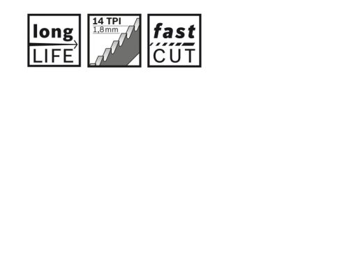BOSCH Szablyafűrészlap fémre S 922 BF 150 mm / 14TPI bimetál Flexible for Metal (100 db)