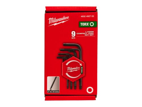 MILWAUKEE Torx L-alakú kompakt kulcs készlet 9 részes T10-T50