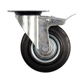 VOREL Ipari kerék forgóvillás fékkel 100 mm 60 kg