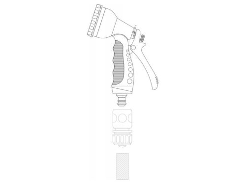 FLO Öntözőpisztoly cinkbetétes 7 funkciós