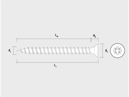 CELO VELOX faforgácslap csavar 4,0 x 45 mm, teljes menetes, PZ, fehér cink (200 db)