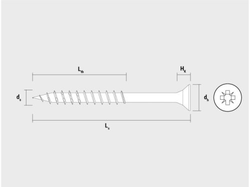 CELO VELOX faforgácslap csavar 4,0 x 70 mm, teljes menetes, PZ, fehér cink (200 db)
