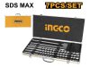 INGCO Kőzetfúró és vésőszár készlet 7 részes SDS-Max