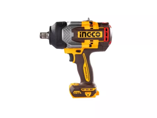 INGCO Akkus ütvecsavarozó 3/4" 1750 Nm szénkefe nélküli 20 V (akku és töltő nélkül)