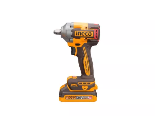 INGCO Akkus ütvecsavarozó 1/2" 405 Nm szénkefe nélküli 20 V (2 x 2,0 Ah akku + töltő)