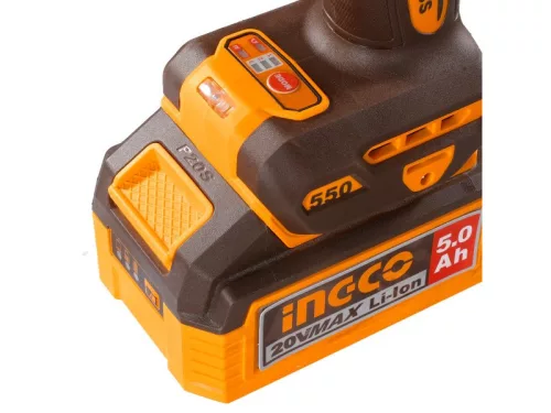INGCO Akkus ütvecsavarozó 1/2" 550 Nm szénkefe nélküli 20 V (akku és töltő nélkül)