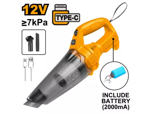 INGCO Akkus porszívó 0,5 l 5 V (2,0 Ah + USB-C töltő)