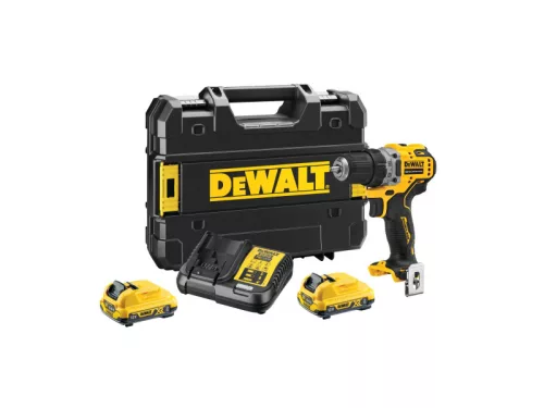 DEWALT Akkus fúrócsavarozó 12 V szénkefe nélküli (2 x 2,0 Ah akku + töltő) DCD701D2
