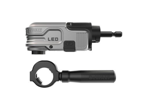 DEWALT Flextorq Sarokcsavarozó adapter LED világítással 1/4" Hex (USB kábellel)