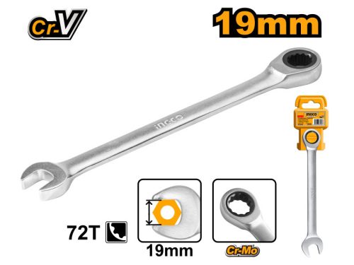 INGCO Racsnis csillag-villáskulcs 19 mm / 245 mm CrV