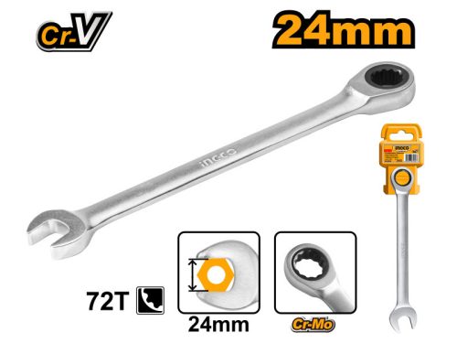 INGCO Racsnis csillag-villáskulcs 24 mm / 335 mm CrV