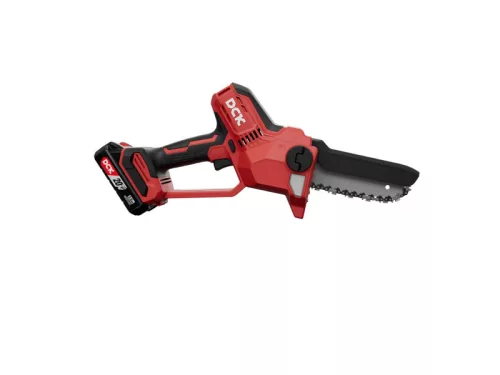 DCK Akkus láncfűrész 150 mm szénkefe nélküli 20 V (1 x 2,0 Ah akku + töltő)